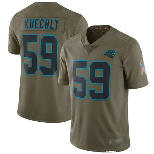 Carolina Panthers Limited Olive Youth Luke Kuechly Jersey NFL Football #59 2017 Salute to Service->carolina panthers->NFL Jersey